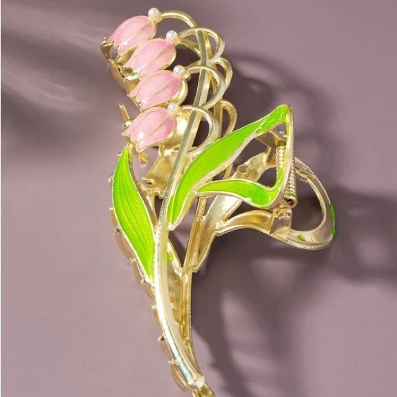 Bellflowers Enamel Flower Hairclip - Picture 3 of 4